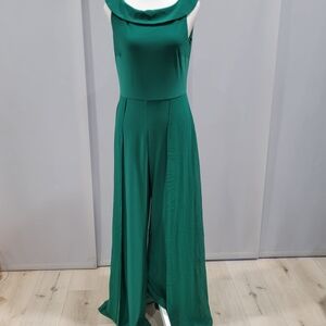 Joseph Ribkoff Signature Label Emerald Green Sleeveless Wide-Leg Jumpsuit